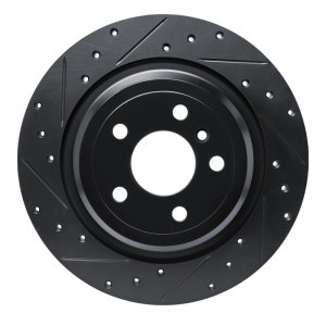 Mercedes-Benz GLE300D Brake Rotor (1) - Rear Left - R1 Concepts - Drilled & Slotted - Black - `12-`18